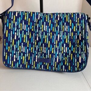 Vera Bradley Katalina Blues Quilted Laptop/Messenger/ Crossbody Bag